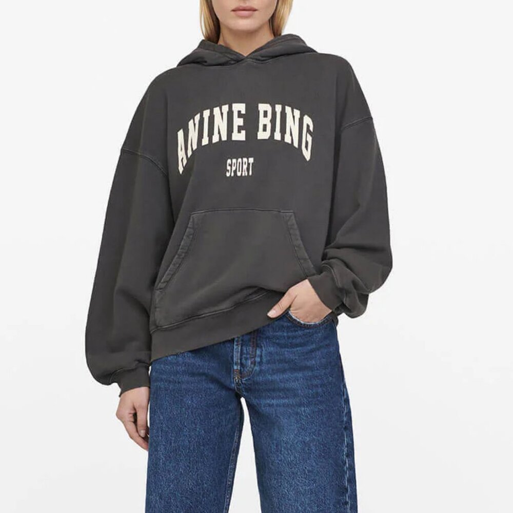 Anine Bing Harvey Sweatshirt - Washed Black - Picture 6 of 12